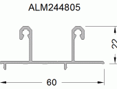 Адаптер горизонтальный раздвижной створки 6м ALUMARK Белый RAL9016