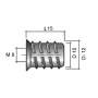 BU05 Муфта М8, D10x15, цинк