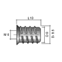 BU36 Муфта M6, D9.5x10 мм, цинк