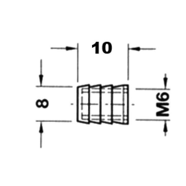 BU61 Муфта М6, D8х10мм, пластик-7