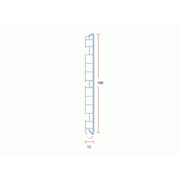 Цоколь кухонный ALPHALUX, H=100мм, L=4м, белый глянцевый, пластик-2