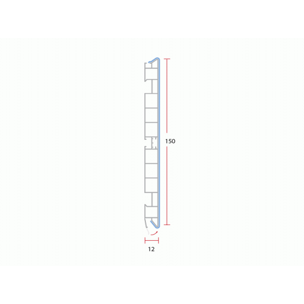Цоколь кухонный ALPHALUX, H=150мм, L=4м, черный глянцевый, пластик-2