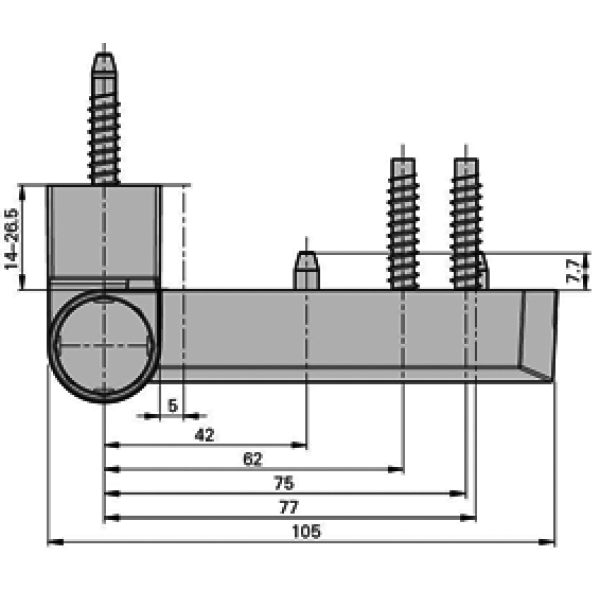 Петля дверная PS 27 17-20,5/105-42 RAL 9005 чер.-2