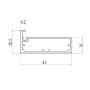 Профиль 45/4  для рамочных фасадов FIRMAX 5800 мм, серебро