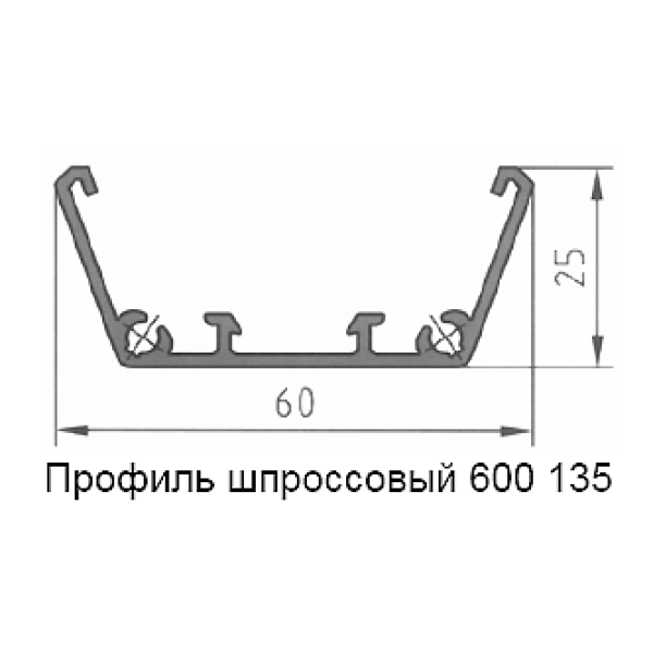 Профиль на импост, длина 6 м, алюминий, неокрашенный