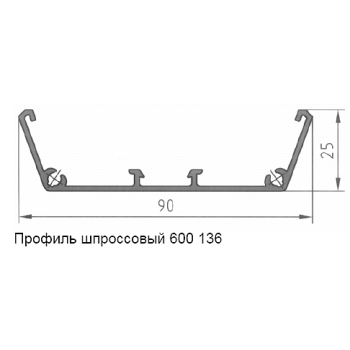 Профиль на импост, длина 6 м, алюминий, неокрашенный