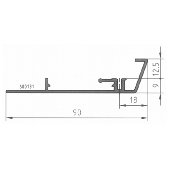 Профиль на нижнюю раму, длина 6 м, алюминий, неокрашенный