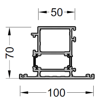 Створка дверная ALUMARK 100/50 мм 6м Белый RAL9016