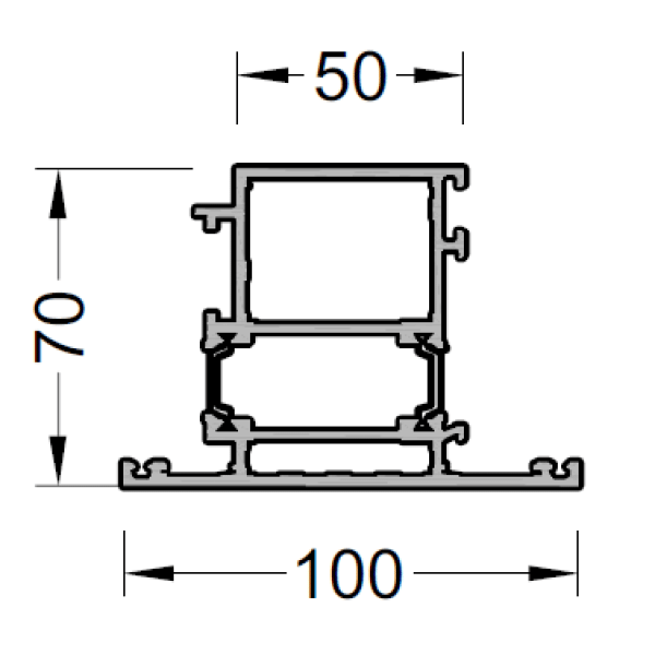 Створка дверная ALUMARK 100/50 мм 6м Белый RAL9016