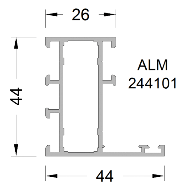 Рама оконная ALUMARK 44/26 мм 6м Белый RAL9016