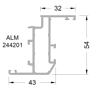 Створка оконная ALUMARK 32/43 мм 6м Белая RAL9016