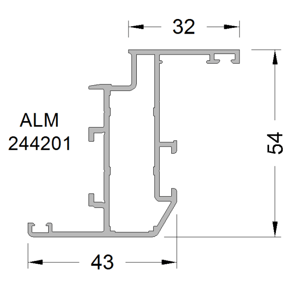 Створка оконная ALUMARK 32/43 мм 6м Белая RAL9016