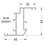 Створка оконная ALUMARK 32/43 мм 6м Белая RAL9016
