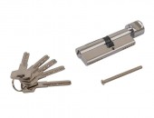 Цилиндр профильный ELEMENTIS 50(ключ)/40(ручка) ЦАМ, 5 перфорированных ключей, никелированный