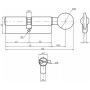 Цилиндр 50(ручка)-45(ключ) никелированный