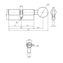 Цилиндр профильный ELEMENTIS с ручкой 40(ключ)/40(ручка), никелированный