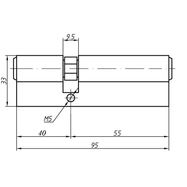 Цилиндр профильный MAXBAR 847/K 40-55, никелированный-3