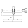 Цилиндр профильный MAXBAR с круглой ручкой 40 (ручка C)/50 (ключ)