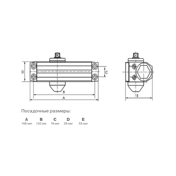 Доводчик Elementis 602 EN2 Антрацит RAL7016