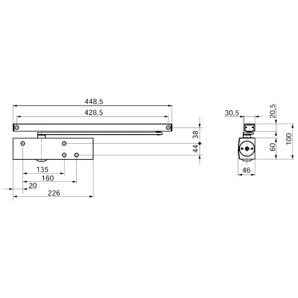 Доводчик GEZE TS 3000 V EN1-4, без тяги, Коричневый-1