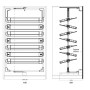 FIRMAX Полки для поворотно-выдвижной обувницы, 8 полок 718х360х1425/1525 (ШхГхВ), серый