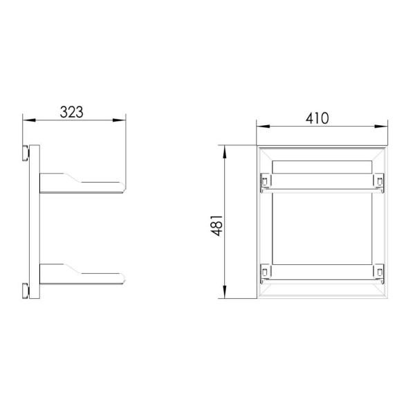 FIRMAX Рамка с боковым креплением, 2 полки 323х410х481 (ШхГхВ), серый-1