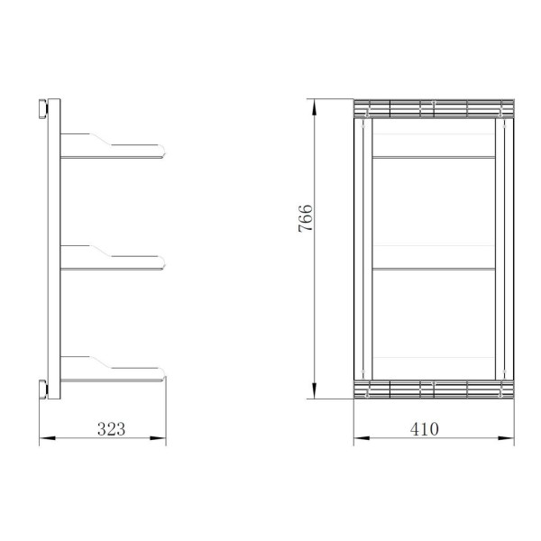FIRMAX Рамка с боковым креплением, 3 полки 323х410х766 (ШхГхВ), серый-1