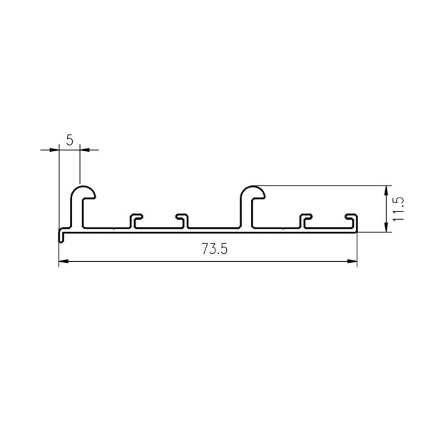 FM602 Направляющая верхняя, накладной монтаж, серебро, L=3000 мм, FIRMAX.-1