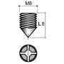 GR09 Винт M8 стяжки конической BO32, L=8mm, сталь, цинк. покр.