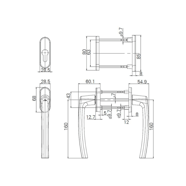 Гарнитур нажимной RotoLine Patio, бронза R05.5