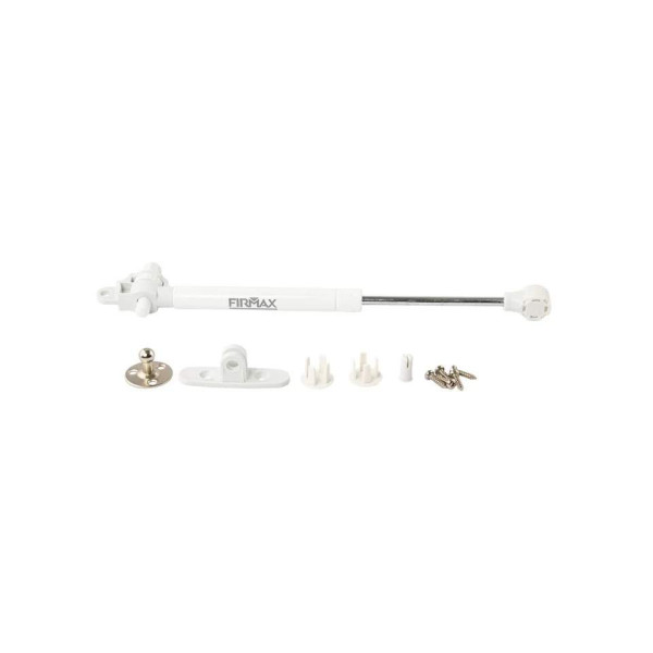 Газовый подъемник мебельный с доводчиком Firmax 100N 3,2-3,5кг (комплект из 4 частей + саморезы), белый