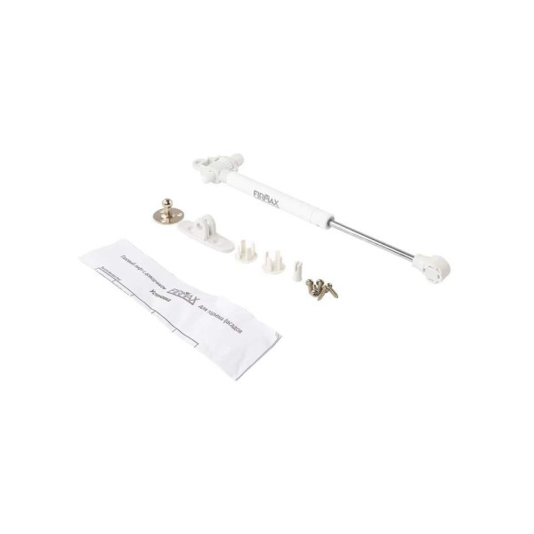 Газовый подъемник мебельный с доводчиком Firmax 100N 3,2-3,5кг (комплект из 4 частей + саморезы), белый-2