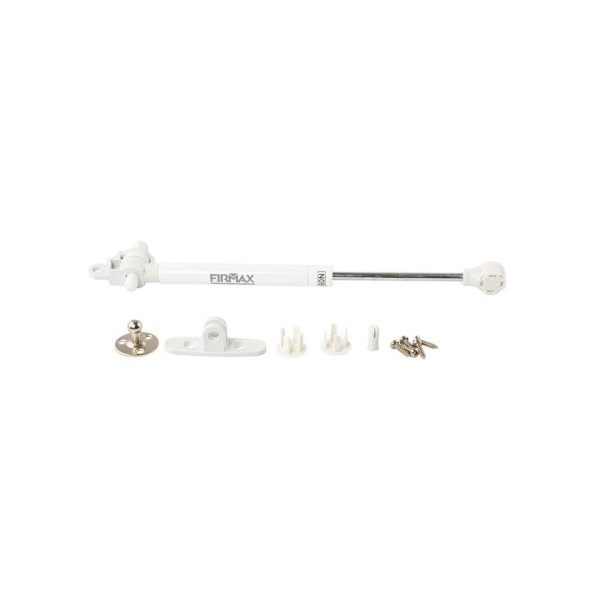 Газовый подъемник мебельный с доводчиком Firmax 60N 2,5-3 кг (комплект из 4 частей + саморезы), белый