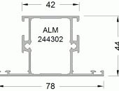 Импост оконно-дверной ALUMARK 78/42 мм 6м неокрашенный