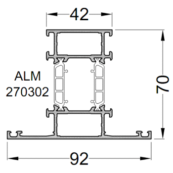 Импост оконно-дверной ALUMARK 92 /42 мм 6м Белый RAL9016