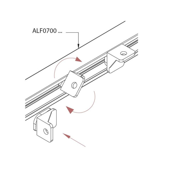 Комплект креплений соединительного профиля ALF0700 Alphalux, пластик серый-1