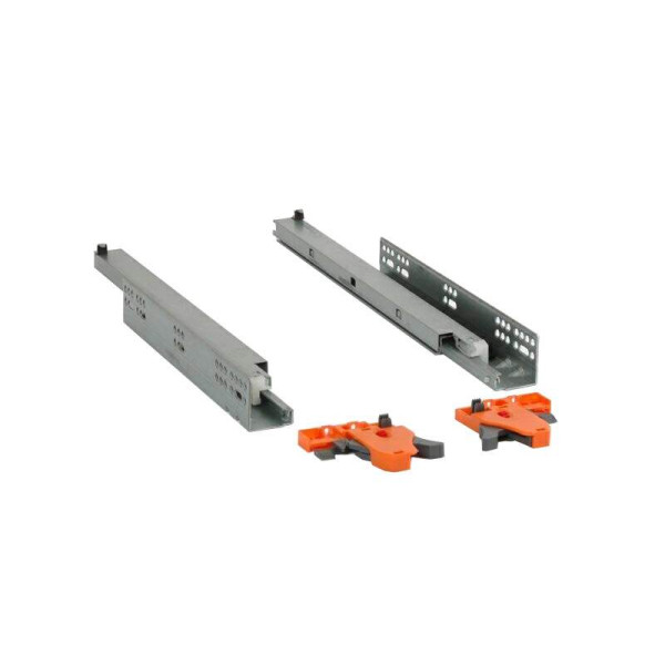 Комплект направляющих Push-to-Open скрытого монтажа Firmax 3D Control  L=450мм, полного выдвижения, для ЛДСП 16мм, 3д регулировка (2 направляющие + 2 крепления)
