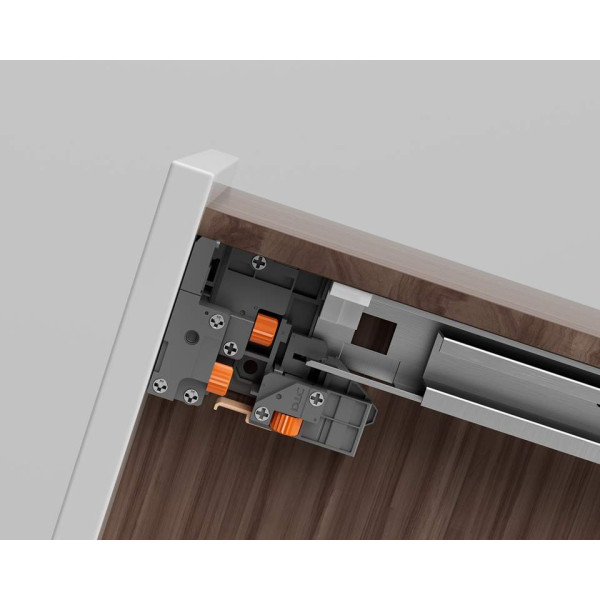 Комплект направляющих Soft-Close скрытого монтажа DTC D-Motion, L=400мм, полного выдвижения с доводчиком, для ЛДСП 16 мм, с 3D регулировкой (2 направляющие + 2 фиксатора)-2
