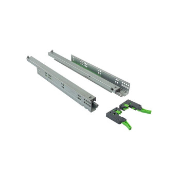 Комплект направляющих Soft-Close скрытого монтажа Firmax Smartline, L=600мм, полного выдвижения, для ЛДСП 16 мм с доводчиком, (2 направляющие + 2 крепления)