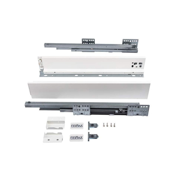 Комплект ящика Firmax Smartline, длина 450 мм, высота 84 мм, Push-to-Open, белый-3