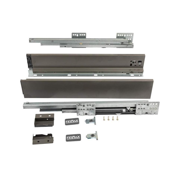 Комплект ящика Firmax Smartline, длина 500 мм, высота 84 мм, Push-to-Open, серый-7