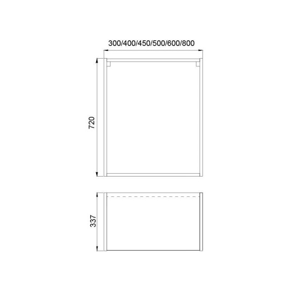 Корпус навесной 60*34*72, 1 полка-2