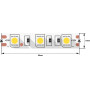 Лента светодиодная 5050/60, 12V, 5м, нейтральный белый 4000К, IP20, 14.4W/м