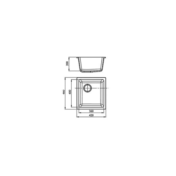 Мойка для подстольного монтажа EW-3540, цвет иней, кварц (+сифон)-1