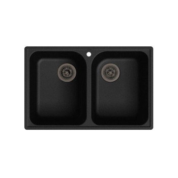 Мойка врезная GF-QUARZ (Z15) 74х48см, цвет черный, кварц