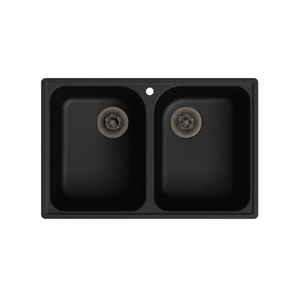 Мойка врезная GF-QUARZ (Z15) 74х48см, цвет черный, кварц