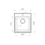 Мойка врезная GF-QUARZ (Z17) 42х48см, цвет песочный, кварц