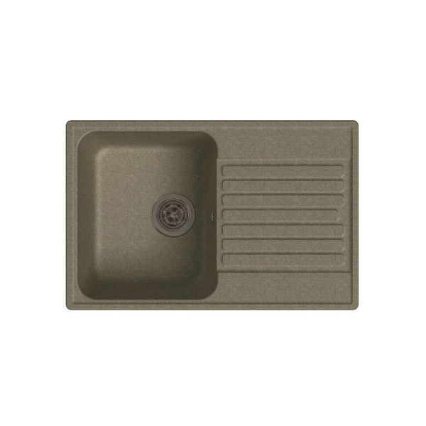 Мойка врезная с крылом GF-QUARZ (Z78) 74х48см, цвет песочный, кварц