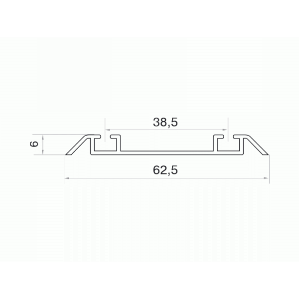 Направляющая нижняя, алюминий, L=5800 мм, золото.-1