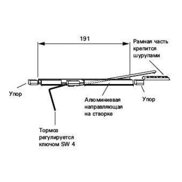 Ограничитель поворота створки 191-5